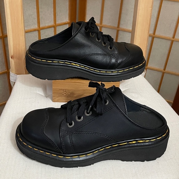 Dr. Martens Vintage Black Chunky Mules 6 - Picture 1 of 17